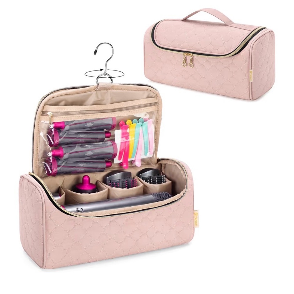 Blush Pink Hanging Travel Toiletry & Hair Tool Organizer